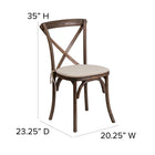Flash Furniture - Chaise empilable Early American de la série HERCULES en bois à dossier croisé avec coussin-La conception attrayante en «U» vers le bas ajoute de la stabilité