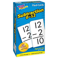 TREND enterprises Inc. Subtraction 0-12 Skill Drill Flash Cards -  91 Pack-Set of tagboard flash cards for classroom, care facility, or home use for teaching basic subtraction facts