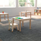 Flash Furniture - Table d'activites carree Bright Beginnings de qualite commerciale en bois pour classe prescolaire (MKME088008)-Peut accueillir jusqu'à 3 enfants