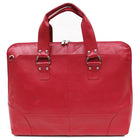 Ashlin Kellin Ladies Zippered Briefcase, Red-Long detachable shoulder strap.
