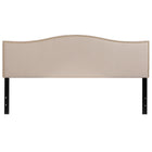 Flash Furniture - Tête de lit Lexington très grand rembourrée avec garniture pour clous décoratifs en tissu beige-Style transition