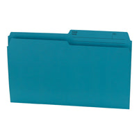 Hilroy File Folders - Legal Size - 9" x 14 7/8" - Teal - 100 Pack-Legal size coloured file folders