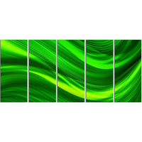 Designart Green Laser 5-Panel Modern Canvas Art Print, (PT3038-401)-Print