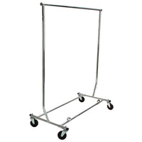 Eddie’s Hang-Up Display Ltd. Single Bar Collapsible Garment Rack, Chrome (210001)-50" hang bar (extendable to 74")