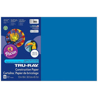 Pacon Tru-Ray Construction Paper  - 12" x 18" - Blue - 250 Sheets (PAC103054)-Heavy 76 lb. 100% vat-dyed sulphite with longer, stronger fibers.