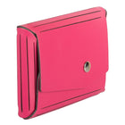 JAM Paper Leather Business Card Case, Angular Flap, Fuchsia Pink-Pink Leather