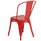 Flash Furniture Commercial Grade Metal Indoor-Outdoor Stackable Chair - Red-Seat Drain Holes assist in drying