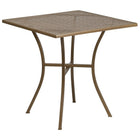 Table de jardin carrée de 28 po en acier doré, intérieur/extérieur [CO-5-GD-GG]-Table de jardin