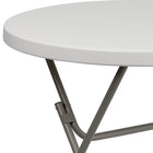 Flash Furniture 32" Round Granite Plastic Folding Table, White-Seats up to 3 Adults