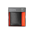 Champs Leather RFID Smart Tap Wallet - Black-Gift box included for easy gift giving and an elegant presentation