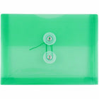 JAM Paper - Enveloppes en plastique avec fermeture à bouton et cordon de serrage - Livret d'index - 5.5" x 7.5" - Vert - Paquet de 12-La couleur verte