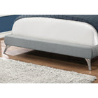 Monarch Specialties 5950Q Queen Size Bed - Grey Linen With Chrome Legs-Requires a standard queen size box spring and mattress (not included)