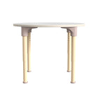 Flash Furniture Bright Beginnings 33" Round Commercial Grade Wooden Adjustable Height Classroom Activity Table - Beech/White-Commercial Grade Height Adjustable Round Wooden Classroom Activity Table