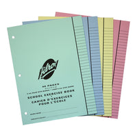 Hilroy Stitched Exercise Books - Ruled (5/16") - 10 9/10" x 8 2/5" - Assorted Colours - 40 Pages - 20 Sheets - 25 Pack-8 mm (5/6") ruling with blue feint lines and margin