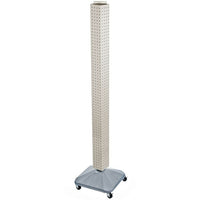Azar Displays 60" x 4" x 4" Standard Interlocking Pegboard Display Tower, White (700226-WHT)-Revolves on a square wheeled base