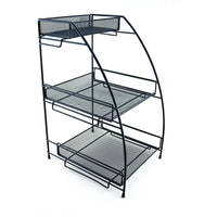 The Storage House Multi-Purpose K-Cup Organizer - 4x24 K-Cup Boxes-Fits a variety of coffee capsule such as K-Cups and Tassimo, and tea sleeves/boxes. Top-shelf basket cane be used for organizing sugar packs, stir sticks etc.