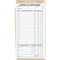 Deluxe Contractor Materials and Labour Record Books - 100 Sheets/Pack-Labour record