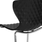 Flash Furniture Lowell Contemporary Design Black Plastic Stack Chair-Ergonomically Contoured Design