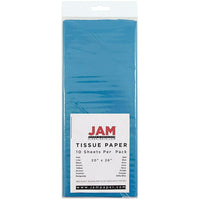 JAM Paper Tissue Paper, Bright Blue, 100 Pack (1152346g)-Bright blue