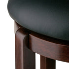 Winsome Wood Walcott 30" Swivel Bar Stools (94160)-Seat is black, Legs are Walnut