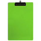 Geo Plastic Clipboard, Legal, 9" x 15", Green, 12 Pack-Clipboard made of strong plastic with retractable hook.