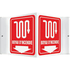 Accuform Signs "Boyau D'Incendie" Projection Sign, 6" x 5", Plastic, French With Pictogram-Display Type Bolt-On