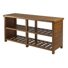 Winsome Keystone Shoe Bench, Teak-Organize your shoes in your closet, bedroom or entryway with the Keystone Shoe Bench.  For closet, use top seat as extra shelf to stack clothes or place more shoes.