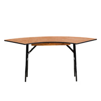 Flash Furniture 48"Rad. Folding Banquet Table, Beige (YTWSFT4824SP)-Semi-circle folding and banquet table is a sturdy table for everyday use