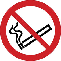 Accuform Signs No Smoking Iso Prohibition Safety Labels - 2" x 2" - Vinyl - 10 Pack-Display Type Adhesive