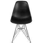 Flash Furniture Elon Series Plastic Chairs with Chrome Base - Black - 2 Pack-Set of 2 Accent Side Chairs