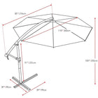 Corliving Offset Patio Umbrella, Black-Heavy duty steel frame