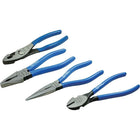 Gray Tools 4 Piece General Maintenance Plier Set-Contains: 6-1/4" Lineman's Pliers, 6-1/2" Needle Nose Pliers With Cutter, 5-1/2" Side Cutting Pliers and 6-3/4" Slip Joint Pliers.