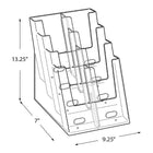 Azar Displays – Porte-brochures à 4 niveaux et 8 compartiments, 3 plis (252377)-8 compartiments