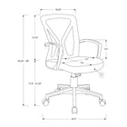 Monarch Specialties 7341 Office Chair - White/Black Base-Product dimensions: 23 inches L x 24.5 inches W x 35.25 inches H
