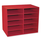 Pacon Classroom Keepers Red Shelf Organizer With 10 Slots-Dimensions: 3"(H) x 10"(W) x 12 1/2"(D)