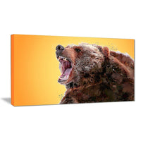 Designart Beware of the Bear, Yellow Canvas Art Print, 5 Panels, (PT2342-40-20)-Print