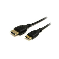 StarTech Slim High Speed HDMI Cable with Ethernet, HDMI to HDMI Mini M/M, 6 Ft.-Thin cable design makes it easy for portability and connecting to your mobile devices