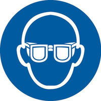 Accuform Signs Safety Goggles Pictogram Labels, Vinyl, Roll, 2" L x 2" W-Format Roll