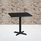 Flash Furniture – Table carrée en stratifié noir de 30 po avec base de 22 x 22 po (XUBK3030T2222)-Dessus en stratifié noir
