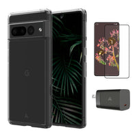 AXS Starter Kit bundle / Ultra Clear Case, Screen Protector and 30w Charger for Google Pixel 7 Pro-Drop-tested, scratch resistant phone case with shock absorbing air pockets