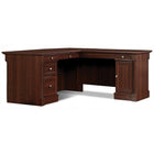 Sauder 69"W Palladia L-Desk - Select Cherry-Drawer/shelf features flip-down panel for laptop or keyboard/mouse and can be fastened on the left or right side