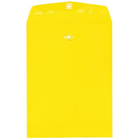 JAM Paper 9 x 12 Open End Catalog Envelopes with Clasp Closure, Brite Hue Yellow Recycled, 100 Pack (92953)-Yellow