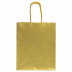Jam Paper Foil Gift Bags with Rope Handles - Medium - 8" x 10" x 4" - Gold - 100 Pack-Quantity: 100 per case