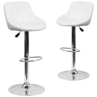 Flash Furniture Contemporary Vinyl Bucket Seat Adjustable Height Barstool - White - 2 Pack-Set of 2 Contemporary Style Stools