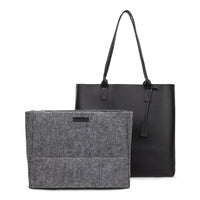 Bugatti PURE Laptop Ladies Tote Bag - 14.1" - Removable Organizer - Black (LBG5054BU-BLACK)-Black vegan leather