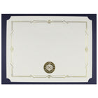 St. James - Porte-certificats/porte-documents - Sceau d'or avec ruban d'or - bleu marine - paquet de 5-Convient pour les certificats de récompense en format paysage ou portrait