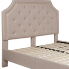 Flash Furniture Brighton Full Size Tufted Upholstered Platform Bed - Beige Fabric-Button Tufted