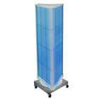 Azar Displays 3-Sided Pegboard Tower Floor Display, Revolving Wheeled Base, Blue (700452-BLU)-Pegboard display fixture