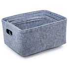 Truu Design Felt Storage Baskets, Set of 3, 12 x 16 inches, Light Grey-Made of durable felt fabric