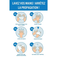 Mark Maker French Light Gauge Plastic Sign - Lavez Vos Mains! Arretez La Diffusion!-French Light Gauge Plastic Sign Signs